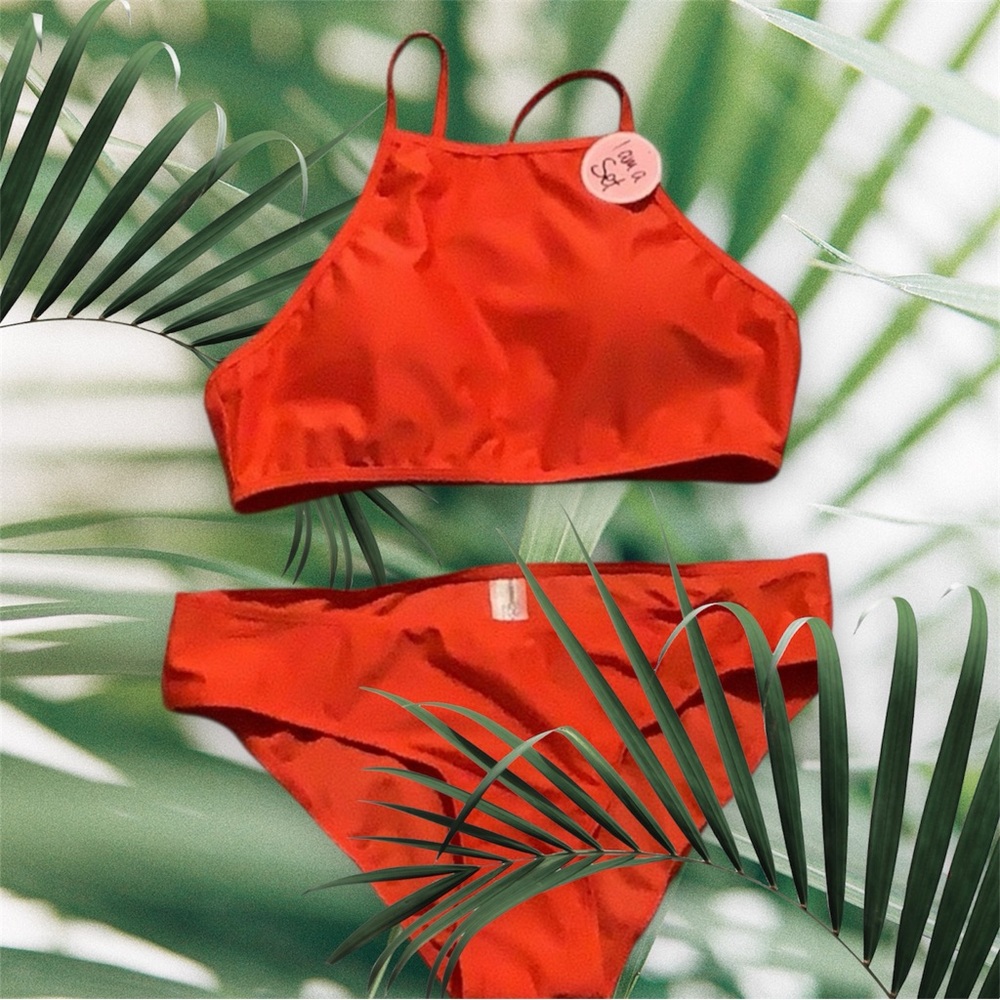 Bobbie & Brooks Vibrant Red Halter Bikini Set